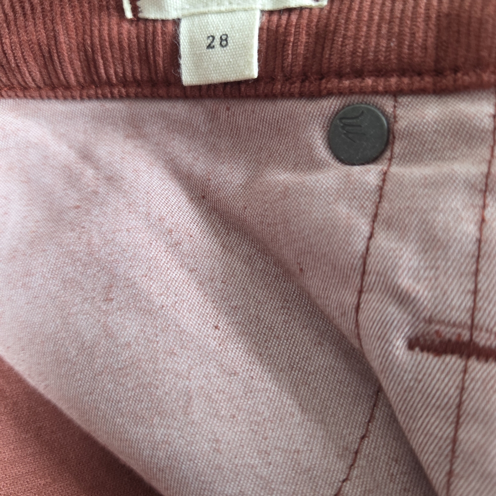 Madewell Cali Demi Boot Corduroy Pants Size 28 Rust High Rise Flare - Picture 4 of 6